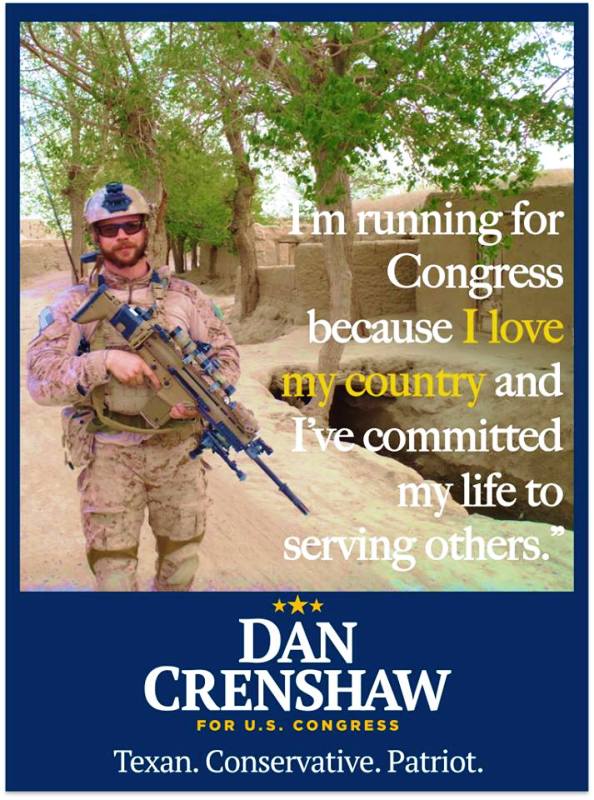 Dan Crenshaw's 2018 Congress elections poster
