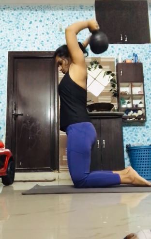 Debashri Rayaguru during her workout session