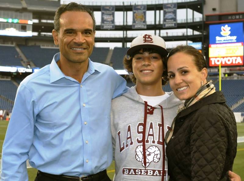 Frank T. Caprio with his wife, Gabriella Caprio, and son