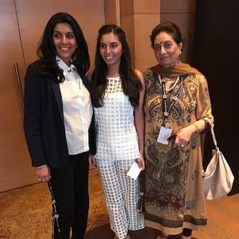 Geetanjali Kirloskar (left) with Manasi (centre) and her mother (right)