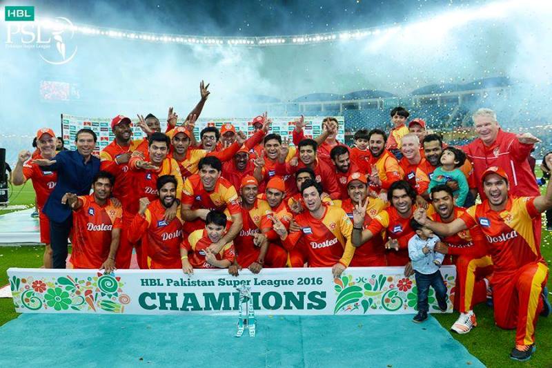 Islamabad United after winning the 2016 Pakistan Super League (PSL)