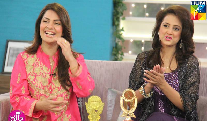 Kiran Khan (left) in a still from the TV show 'Jago Pakistan Jago'