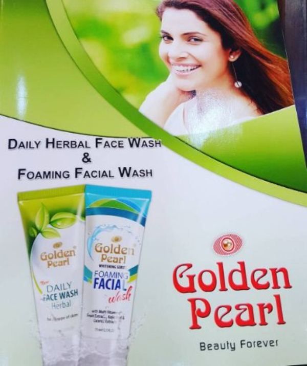 Kiran Khan on a print advertisement for Golden Pearl facewash