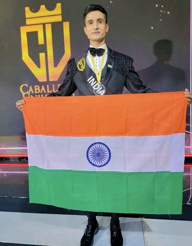 Kramik Yadav representing India at Caballero Universal Elegance World