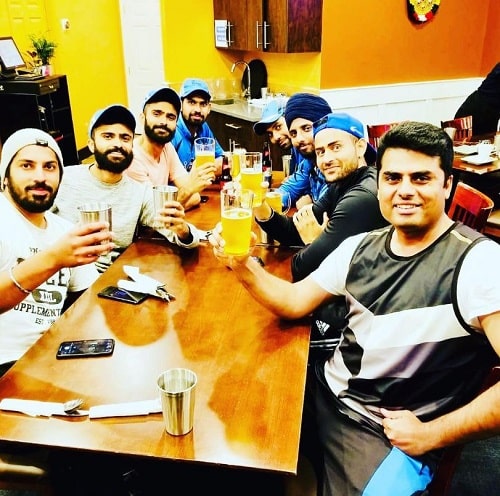 Lucky Singh with his cricket teammates