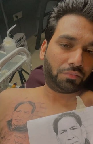 Lucky Singh's tattoo on his chest