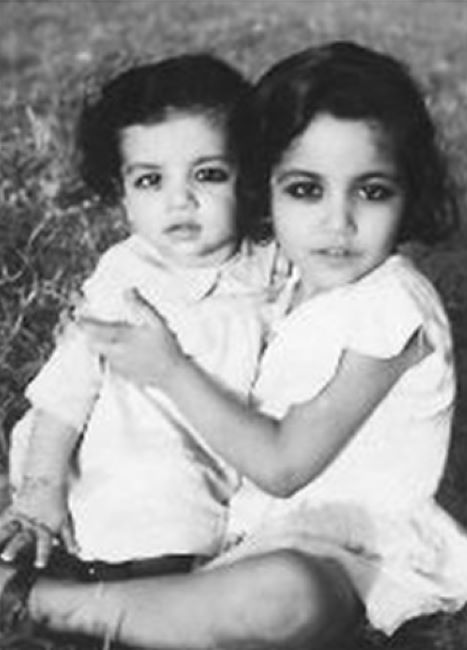 Madhu Kishwar with her brother Aditya