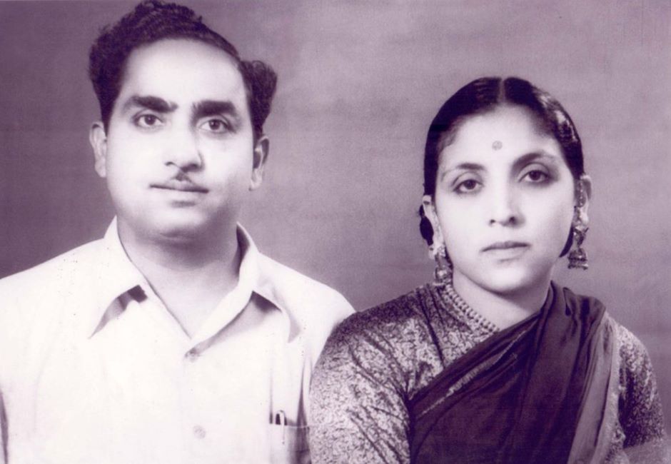 Madhu Kishwar's father, K. L. Kishwar, and mother.