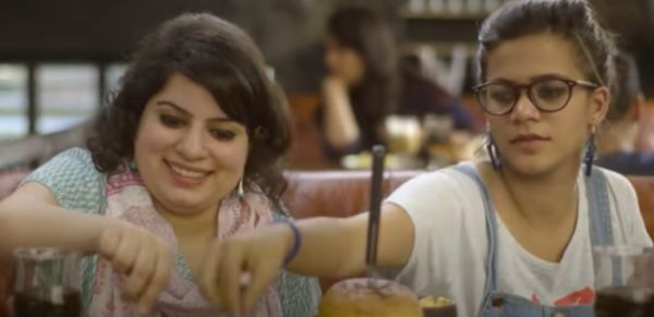 Mallika Dua (left) in a still from her first YouTube video 'Girliyapa'