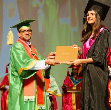Medha Rana while receiving her graduate degree