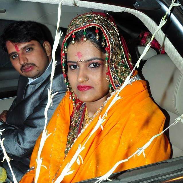 Neeru Yadav with her husband, Ashok Yadav, during their marriage