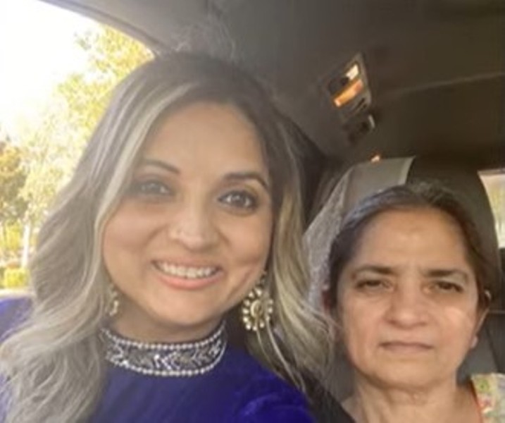 Pash's daughter, Winkle Sandhu, with her mother, Rajwinder Kaur (right)