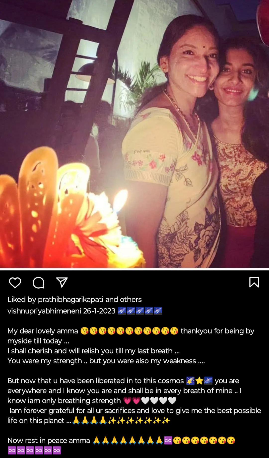 Post shared by Vishnu Priya on her Instagram