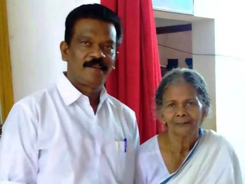 K. Radhakrishnan with his mother, Chinna