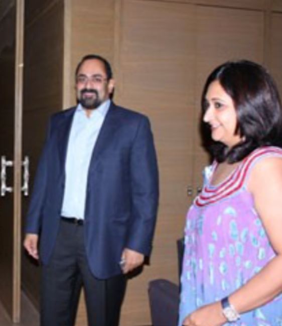 Rajeev Chandrasekhar with his wife Anju Chandrasekhar