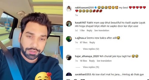 Rakhi Sawant's Instagram post about Lucky Singh