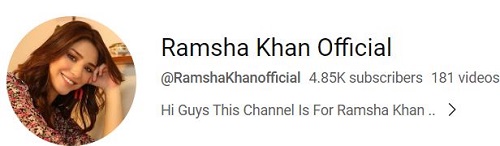 Ramsha Khan's YouTube channel