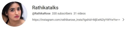 Rathika Rose's YouTube channel