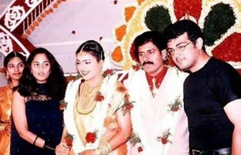Roja Selvamani's (third from left) wedding picture