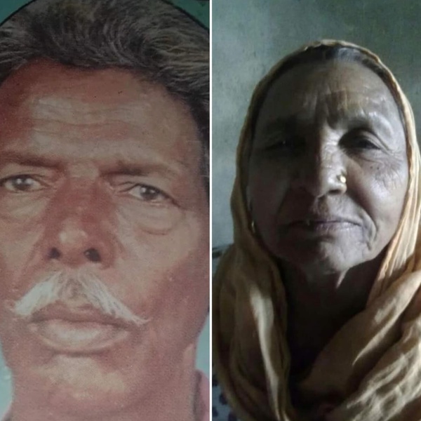 Sabar Koti's father, Amar Nath Koti (left), and mother, Chinti Devi (right)