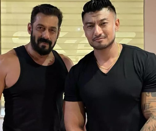 Sangay Tsheltrim posing with Salman Khan