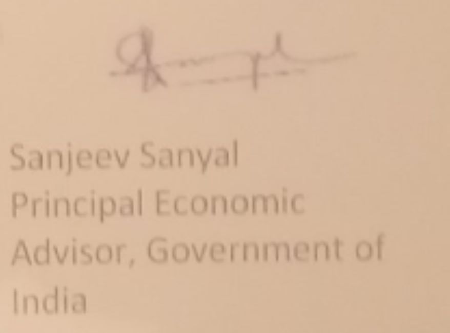 Sanjeev Sanyal's signature