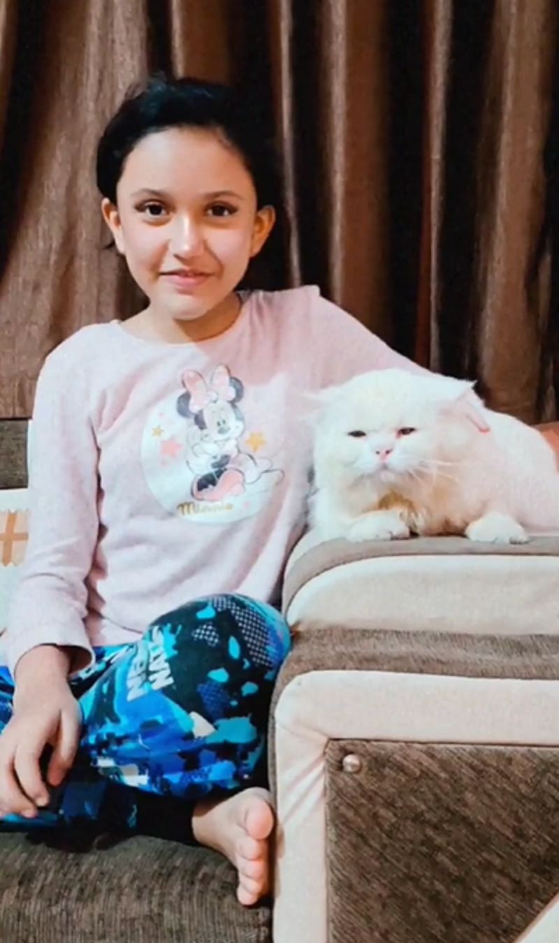 Sarah Killedar with her cat