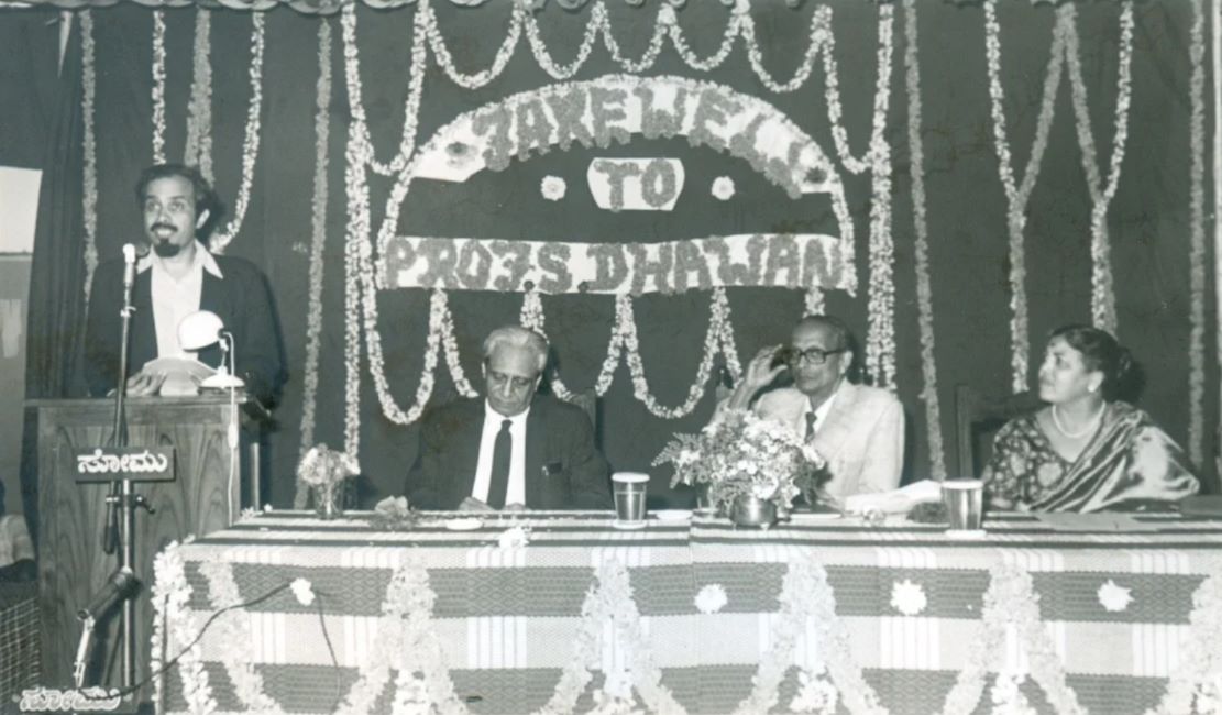 Satish Dhawan during a function for his farewell from the Indian Institute of Science