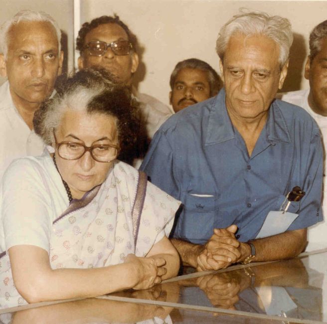 Satish Dhawan with former Prime Minister Indira Gandhi
