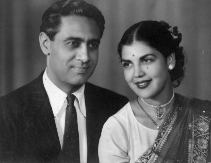 Satish Dhawan with his wife Nalini Nirodi