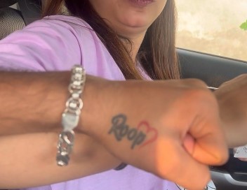 Sehaj Arora featuring 'Roop' tattoo on his left hand