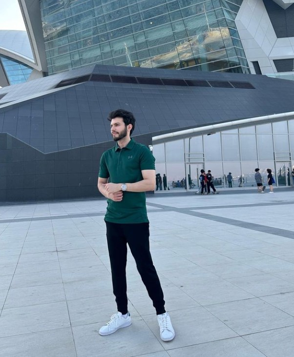 Shahzaman Sardar posing for a picture in Baku, Azerbaijan