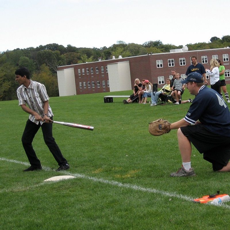 Srikanth Bolla playing baseball in the States