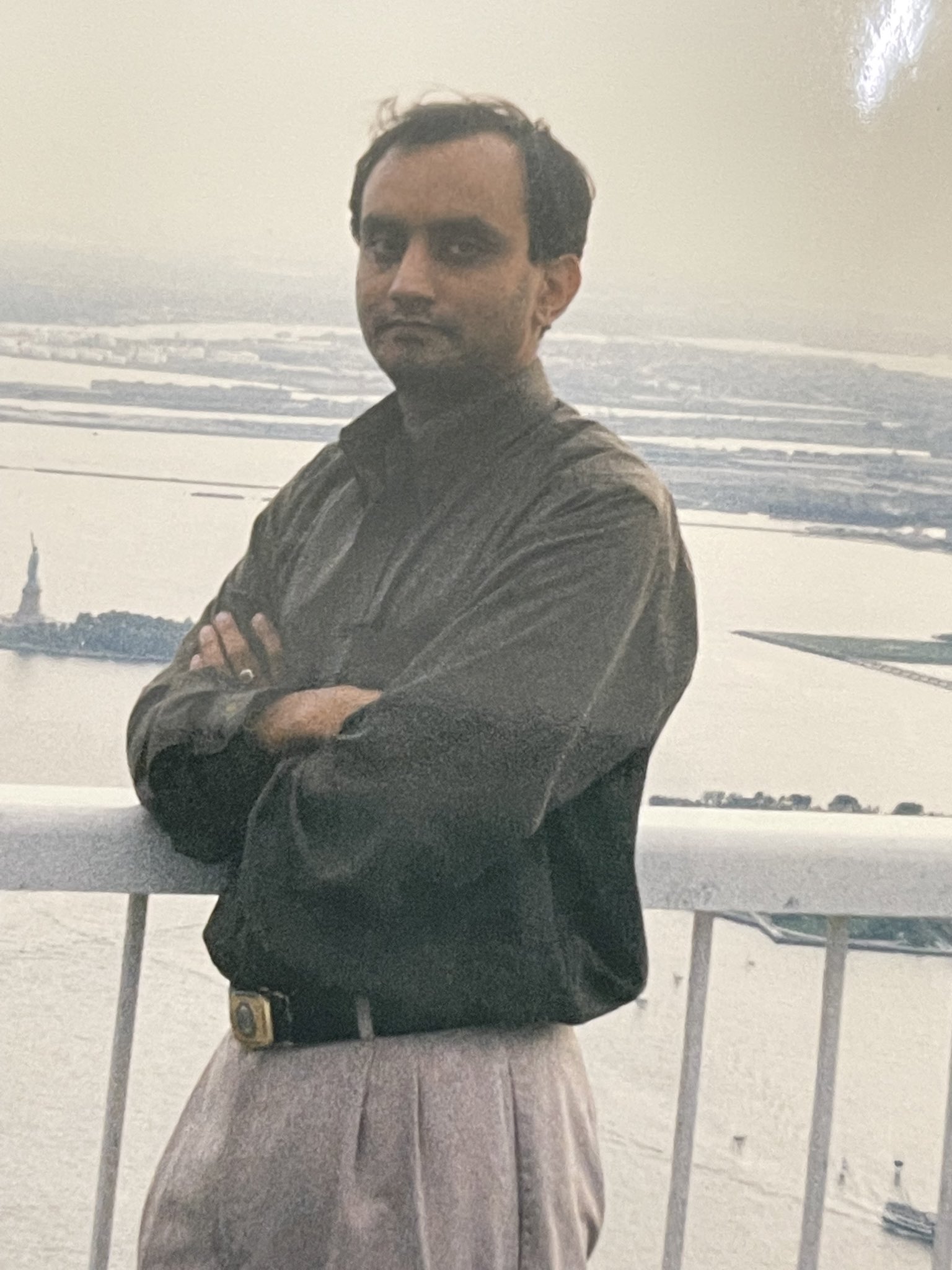 Sudanshu Trivedi in his earlier days at the world trade centre in New York