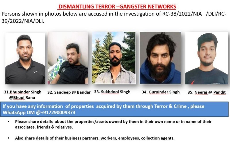 Sukha Duneke aka Sukhdool Singh (numbered 33) in the NIA's Wanted Terrorists list