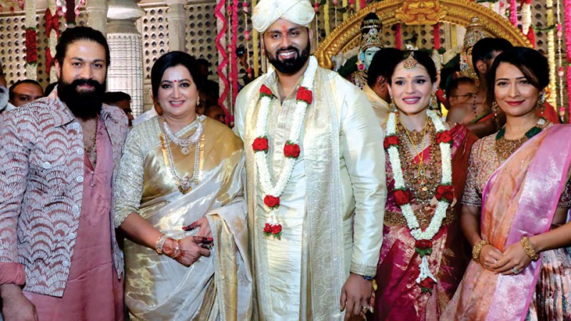 Sumalatha (second from the left) at her Sons wedding