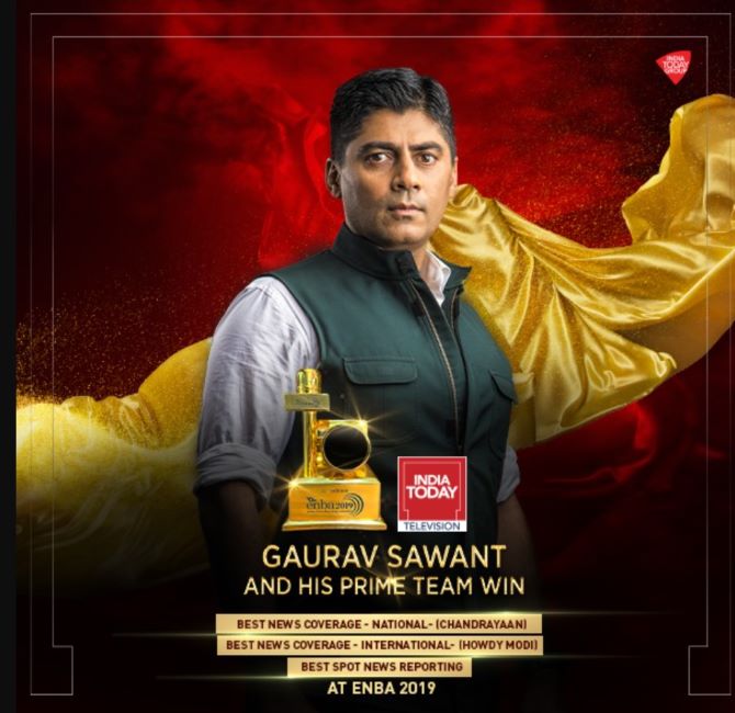 The announcement for Gaurav Sawant's awards at the ENBA 2019