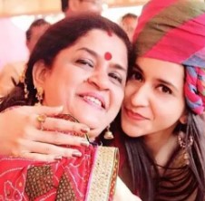 Tithi Raaj posing with her mother