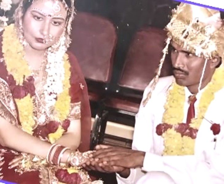 Udit Raj with Seema Behl on the day of their wedding