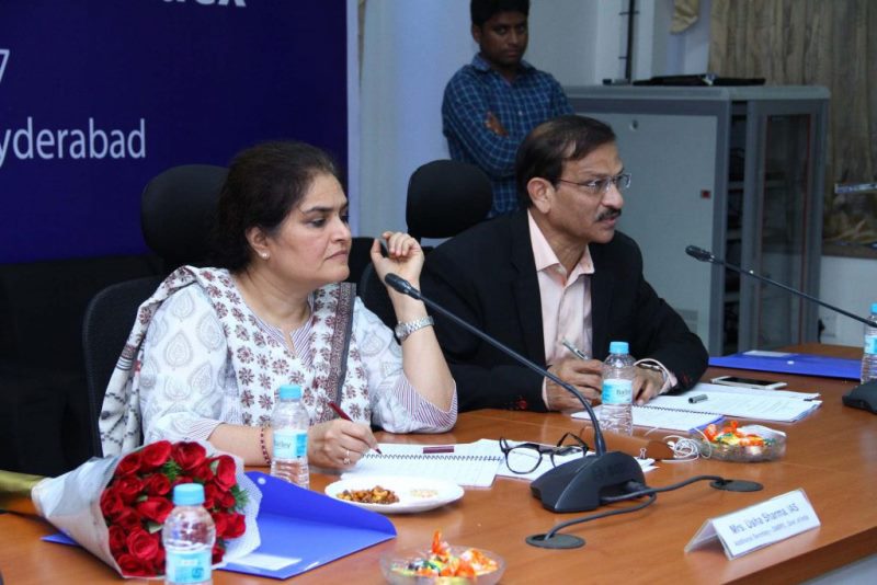 Usha Sharma in a meeting as Additional Secretary