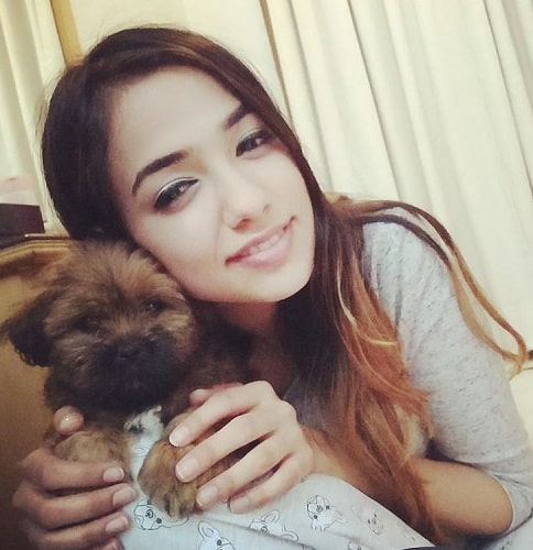 Vidushi Kaul with her pet dog