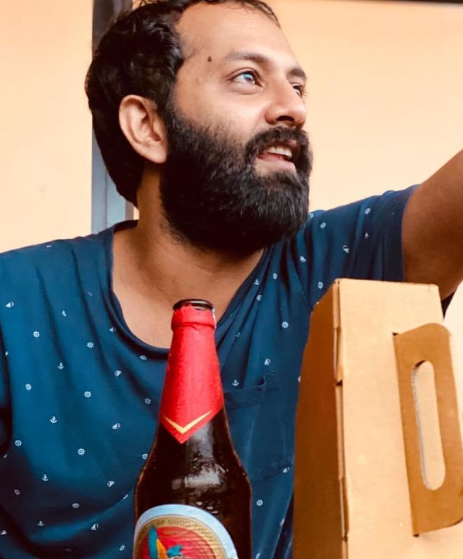 Vishnu Agasthya drinking beer
