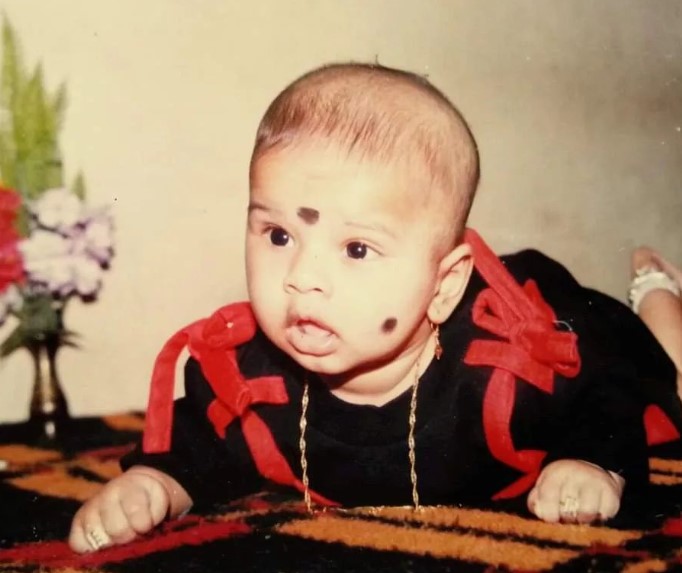 A childhood picture of Snehith Gowda