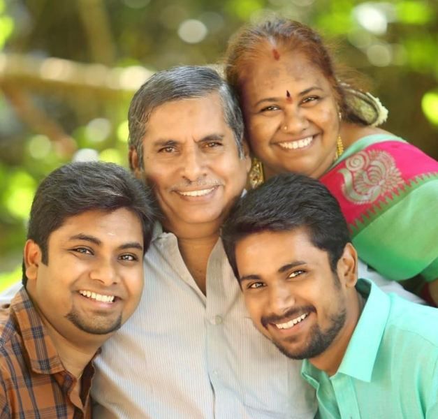 A family photograph of Aravind Seiju