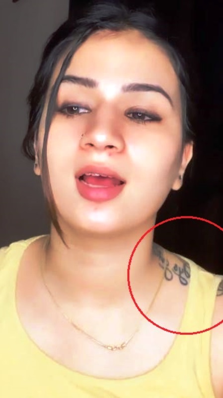 Deepika Arya's neck tattoo