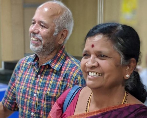 A picture of Maya S. Krishnan's parents