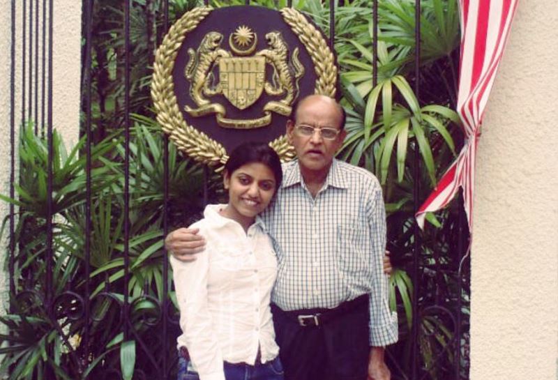 Saumya Vishwanathan with her father