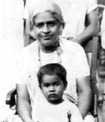 Adoor Bhasi as a child with his grandmother