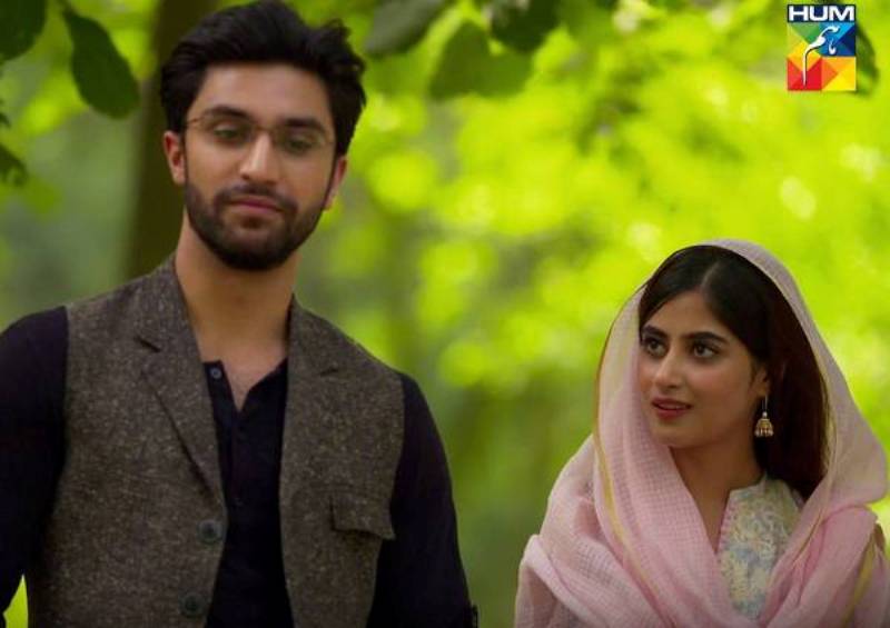 Ahad Raza Mir and Sajal Aly in a still from Yaqeen Ka Safar (2017)