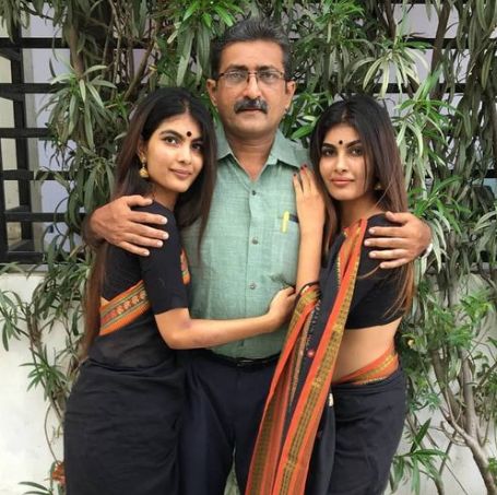 Ananya S Rao with her father and sister